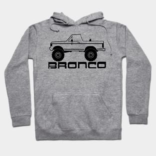 1987-1991 Bronco Side Topless Black Print Hoodie